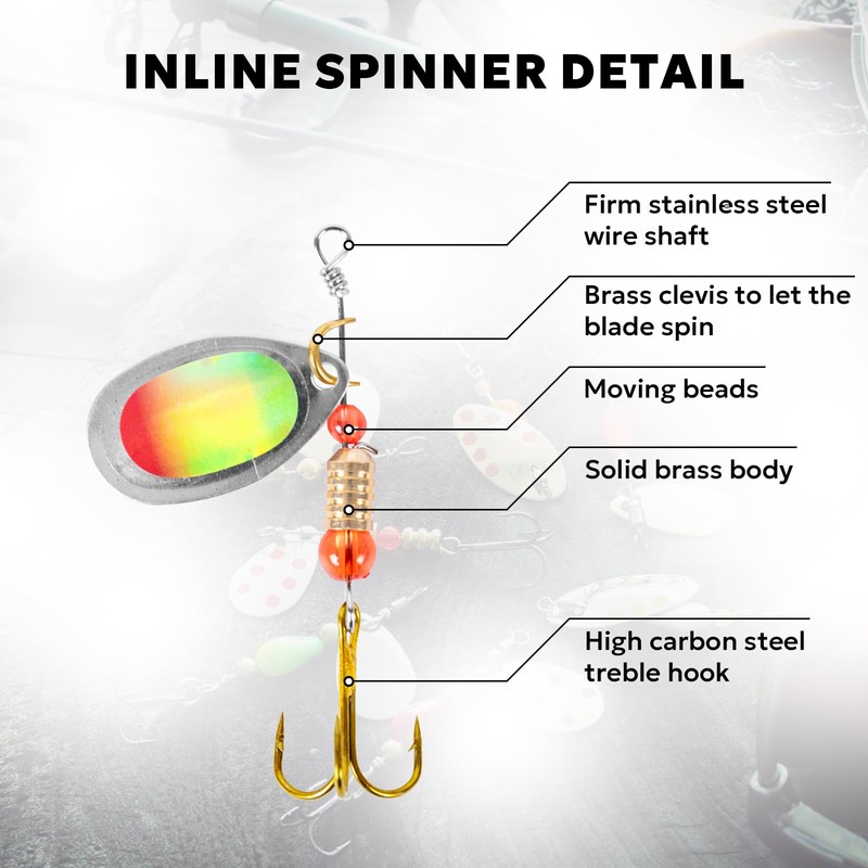 SF Fishing Lure Spinner Baits with Treble Hooks for Bass