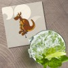 Unbranded Funny Kangaroo Jumping Animal 4'' X 4'' Square Wooden