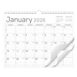 2026 Wall Calendar - 2026 Calendar from Jan. 2026 - Dec. 2026, 14.6" x 11.4", 12 Months Wall Calendar 2026, Thick Paper, Twin-Wire Binding, Simple Design
