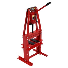 LINISHOP Hydraulic Press A-Frame Hydraulic Press with Plates Heavy Duty Hydraulic Shop Press Floor Shop Equipment 6 Ton Jack Stand Height Adjustable for Car Repair Garage, Red