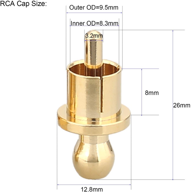 Tertullus 8 Pcs Audio RCA Plugs Shileding Caps Dust Proof