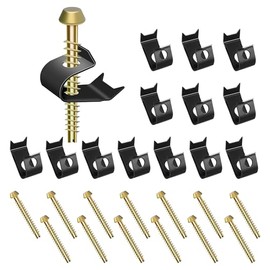 Dreyoo 14 Pack Sink Clips Kit, Undermount Sink Clips Compatible with Moen/Elkay Bathroom Counter, for Countertops up to 1-1/2" Thick, U Channel Brackets Top Mount Kit Support (Black,Gold)
