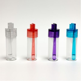 Mini Glass Bottles with Spoons, 4 Pack Travel Containers, Portable Waterproof Refillable Jars
