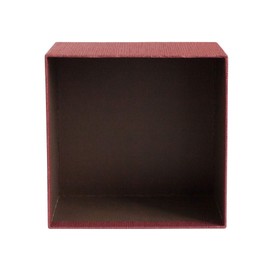 Emartbuy Gift Box, 23.5 x 23.5 x 10 cm, Burgundy Box with Cream Lid and Satin Decorative Ribbon