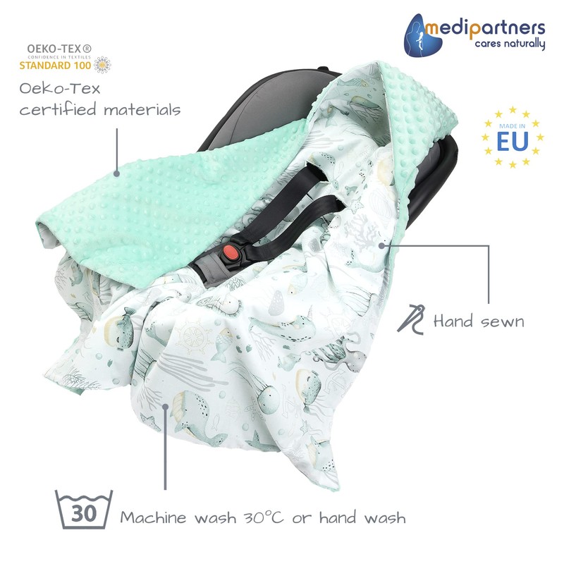 Medi Partners Swaddling Blanket 100% Cotton 85x85cm Double-Sided Multifunctional Plush