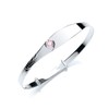 MiChic Children's Silver Pink Heart Cubic Zirconia Identity Expanding Bangle