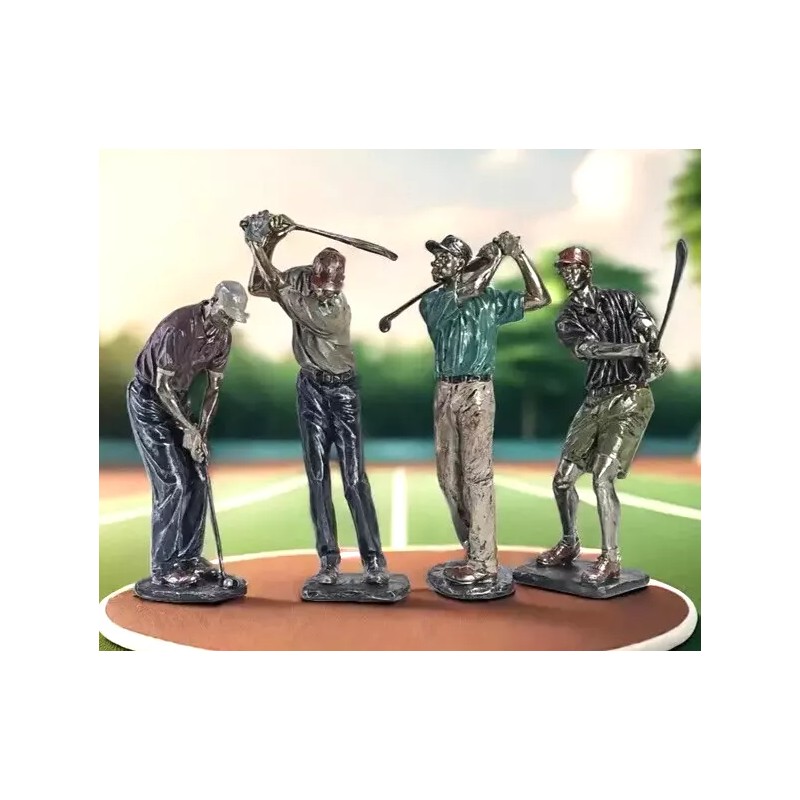 NEW. Classic Old-School Golfer In Chip-Swing Pose. Figurine Sculpture 15h