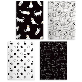 Cat Notebooks for Work, 4 Pcs A5(8.26x5.7inch) College Ruled Notebook Journal for Women, Cute Notepads Lined Journals for Writing, Cute Diary Stationary Cat Lover Gifts 3