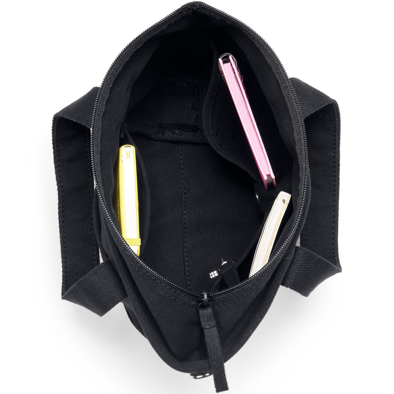 Lands' End Solid Zip Top Canvas Tote Black/black X-Large