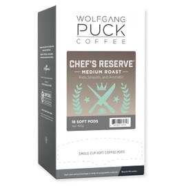 Wolfgang Puck Coffee Soft Pods, Chef's Reserve, 18 count (Pack of 6)
