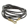 NOVICA Artisan Handmade Leather Wrap Bracelet Braided in Black from