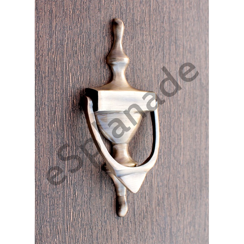 eSplanade VZN283 Georgian Design Oval Brass Door Knocker, Yellow