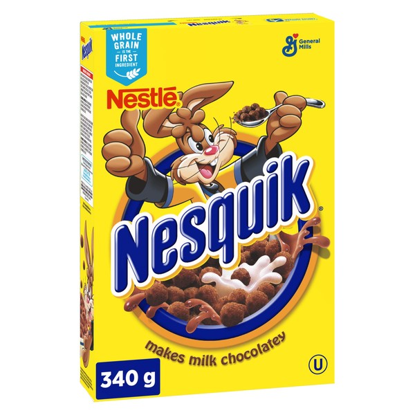 Nesquik 340 GRAM CEREAL It turns the milk chocolatey so that the NESQUIK chocolate flavour can be experienced from the first bite to the last milk drop!