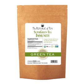 The Republic Of Tea Immunity Supergreen Tea, 250 Tea Bags, Elderflower, Echinacea And Matcha Tea Blend