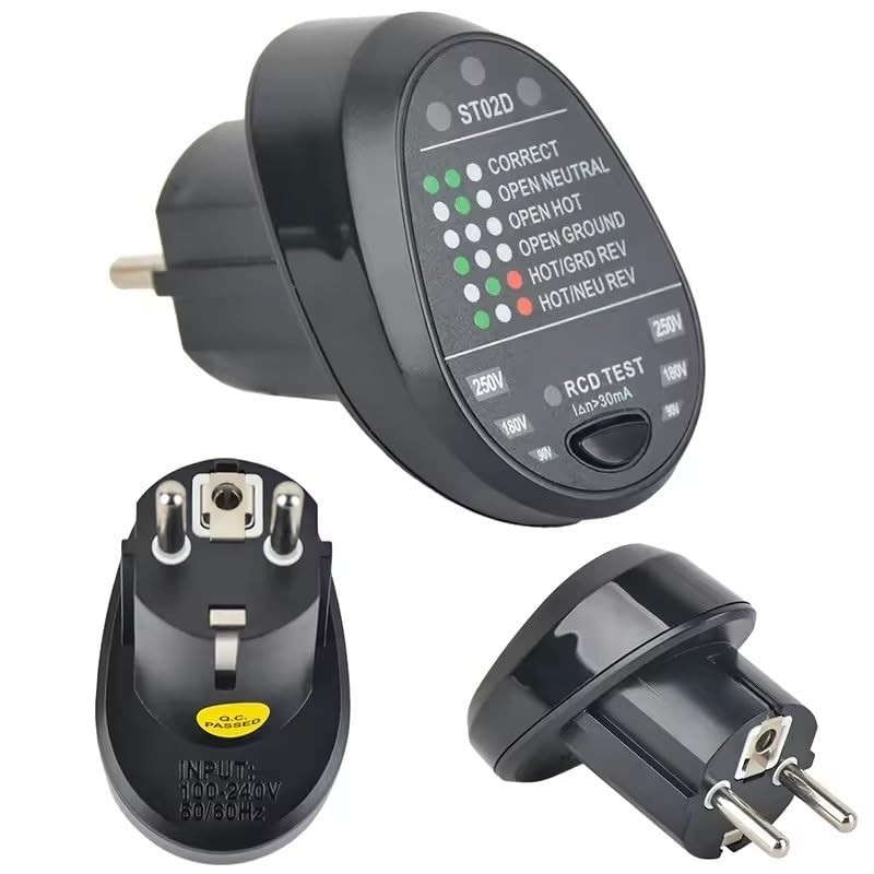 Socket Tester, Cable Assignment Test, FI Circuit Breaker Test, from