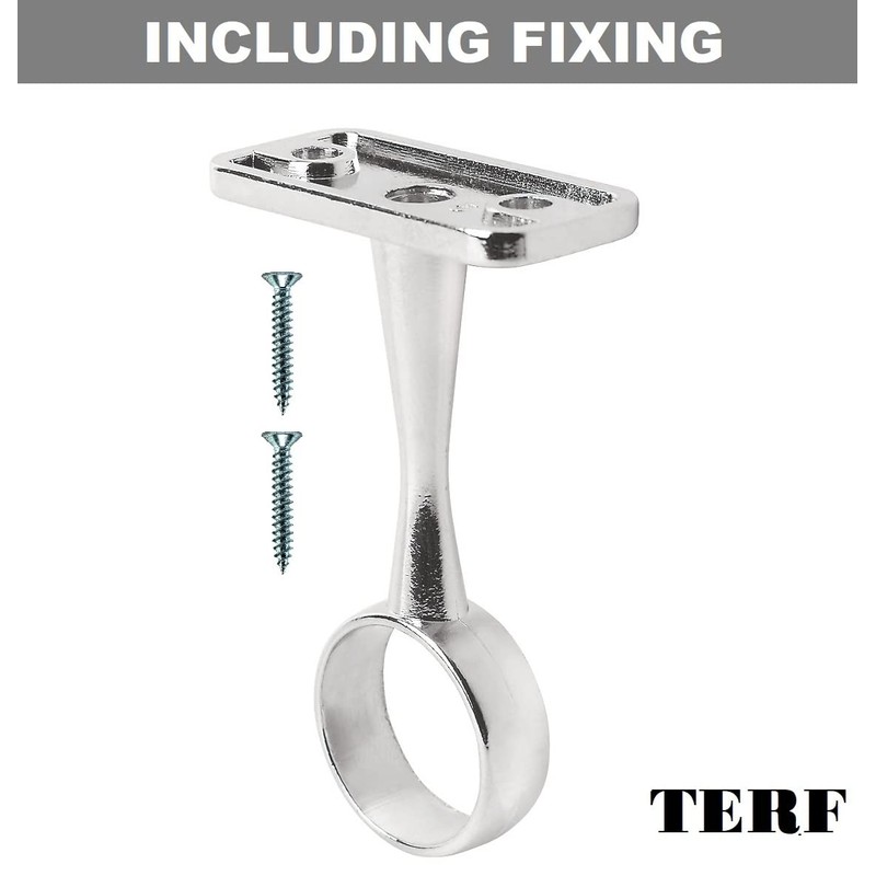 TERF® Polished Chrome Ceiling-Mount Bracket for Up to 25mm Diameter