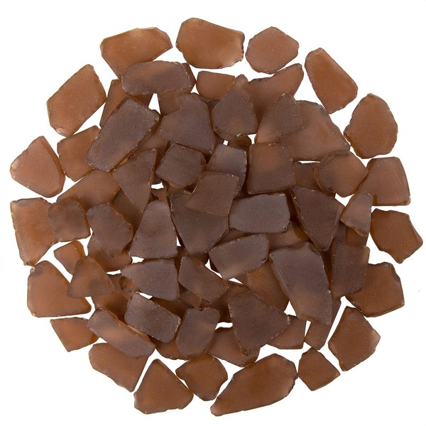 Sea Glass for Crafts - 16oz Brown Frosted Seaglass Pieces