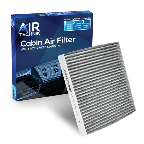 AirTechnik CF10140 Cabin Air Filter w/Activated Carbon | Fits Infiniti FX35, FX45, G35 / Mitsubishi Eclipse, Lancer, Outlander/Nissan Altima, Maxima, Murano, Sentra, X-Trail - 27277-4M400