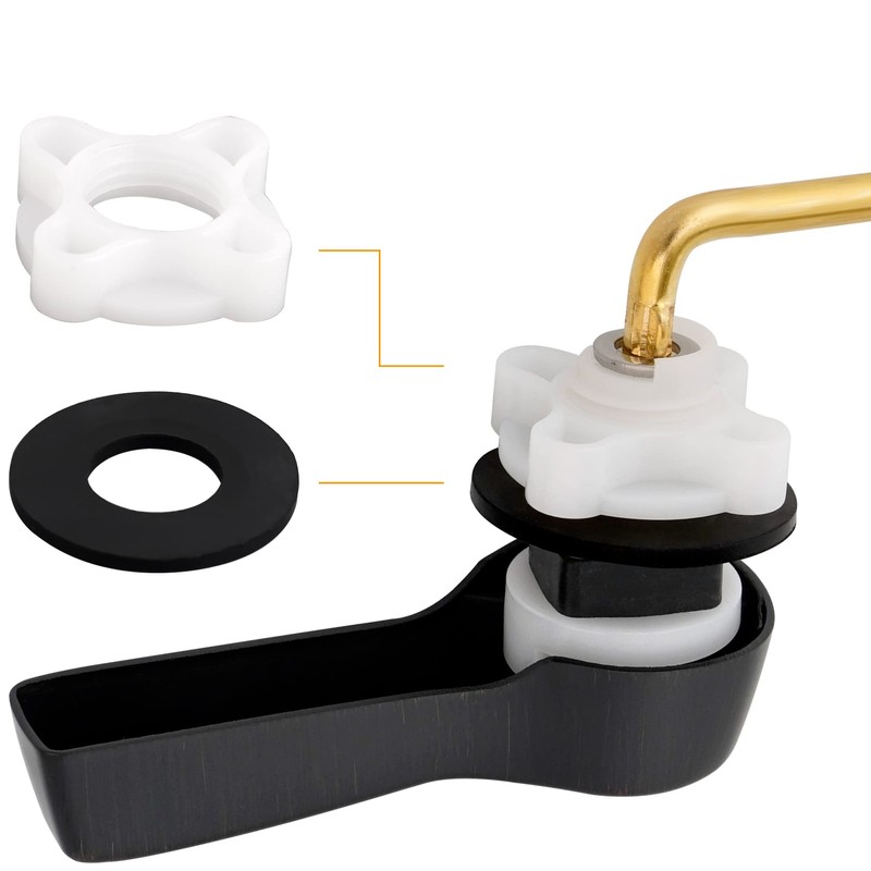 Hibbent Universal Metal Front Mount Toilet Handle Replacement Kit, Brass