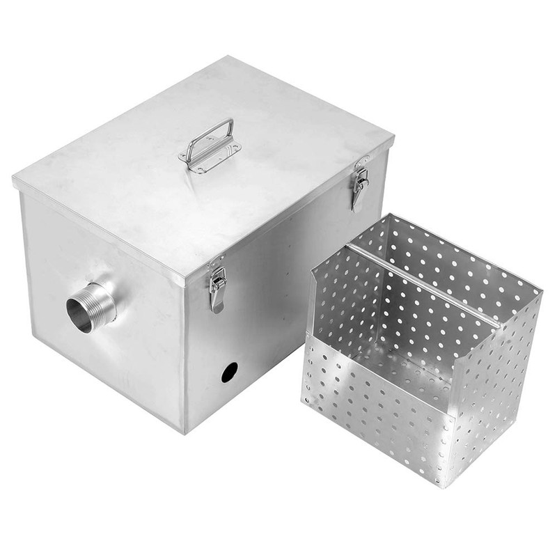 BEAMNOVA 8lbs Commercial Grease Trap Stainless Steel Interceptor for Restaurant