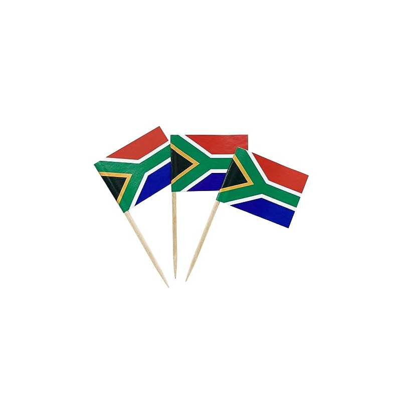 100 Pcs South Africa Flag South African Toothpick Flags Cocktail