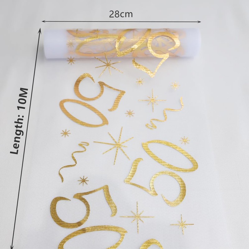 Yontree 50th Birthday Decoration Table Decoration Birthday Table Runner for
