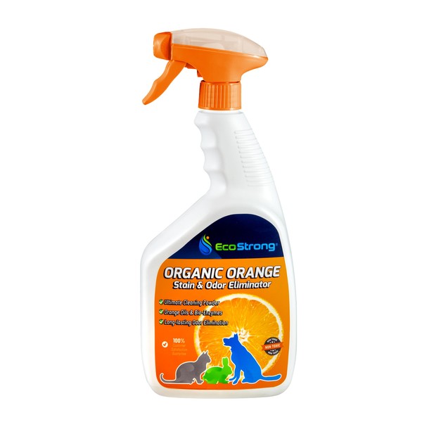 Orange Odor Eliminator | Pet Odor Deodorizer for Strong Odor | Enzyme Stain Cleaner for Cats, Dogs, and Pets | Great for Carpets, Furniture, Dog Kennels, and More (32 Fl Oz)