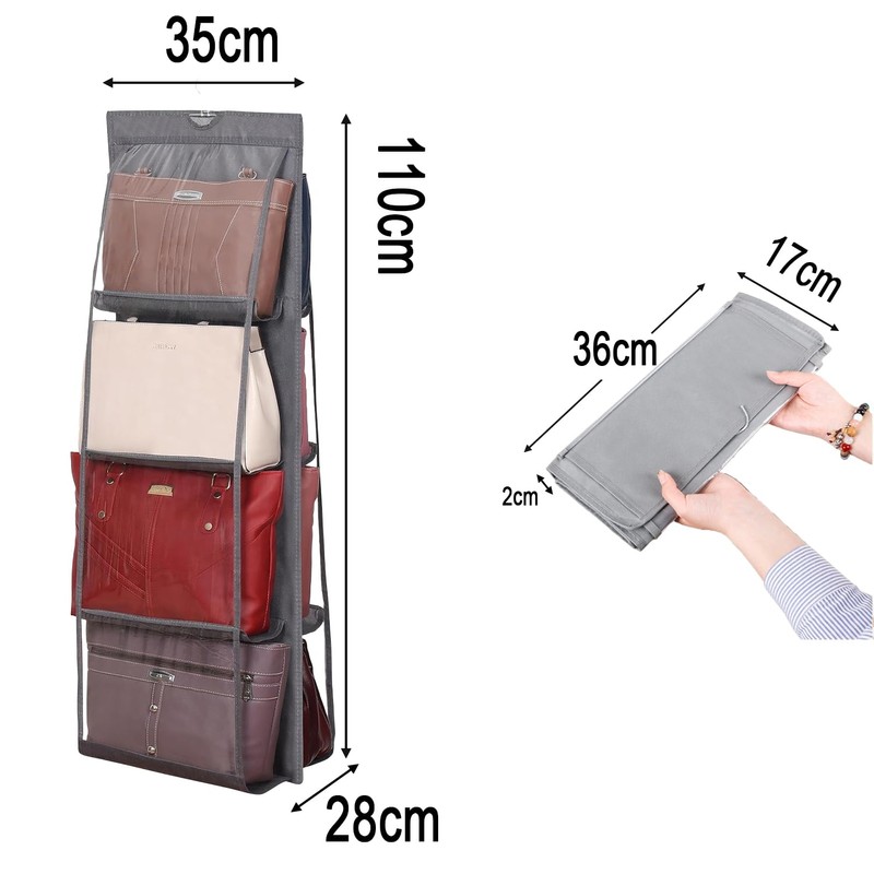 YUNYU Pack of 2 Hanging Bag Storage - Handbag Organiser