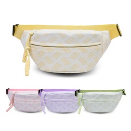 Fiohiros Bumbags for Ladies, Fanny Pack for Women with Adjustable Belt, 2-Zipper Pockets and Extra Large Capacity for Running, Travel & Daily Use (Yellow)