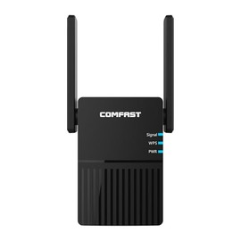 COMFAST WiFi Extender Booster WiFi Booster Range Extender for Home, 2.4G/5G Dual Band Internet Booster WiFi Repeater, WPS 1-Tap Setup, 2 Antennas, UK Plug, Black