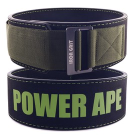 Power Ape Self-Locking Weightlifting Belt for Bodybuilding, Powerlifting, Cross Training Metal Buckle - Adjustable Olympic Lifting Back Support (black, M)