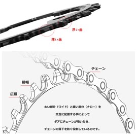 Bicycle Chainring 40T 42T Narrow Wide Chain Ring Durable Lightweight Abrasion Resistant High Strength Deformation Resistant Single Crankset Bicycle Sprocket Wheel (42T☘(104BCD))