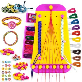 KONKUN Friendship Bracelet Making Kit, Suitable for Girls DIY Art and Craft Toys, Craft Toys for Girls Aged 8-13, Christmas and Birthday Gifts (Yellow)