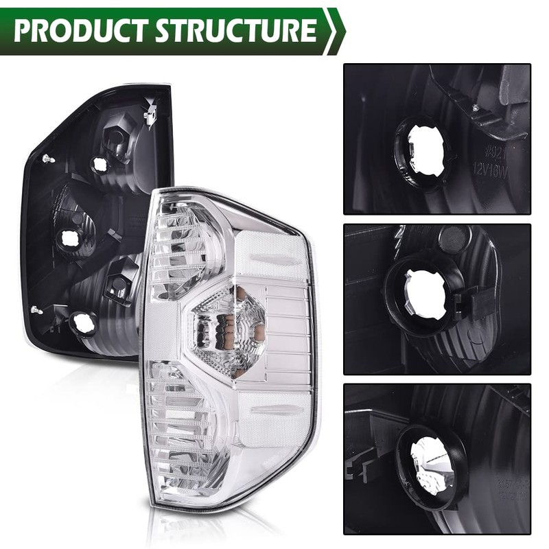 GRAND ORANGE Tail Lights Compatible with Toyota Tundra Pickup Truck