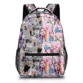 Nhemeylp Singer Music Lover Backpack, 16in School Backpack for Teenager, Lightweight Classic Casual Rucksack, Aesthetic Backpack for School College Work Music Lover Gifts for Women and Girls