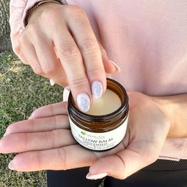 Aspen Kay Naturals Aspen Kay Naturals Handmade 100% Grass Fed Beef Tallow Balm for Skin Care, Organic Moisturizer + Chamomile, Yarrow & Calendula (Unscented) Organic Body Butter - 2 fl. oz. Made in USA