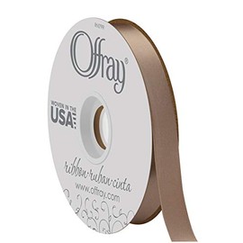 Offray Double Face Satin Ribbon, 5/8-Inch by 50-Yard, Stone