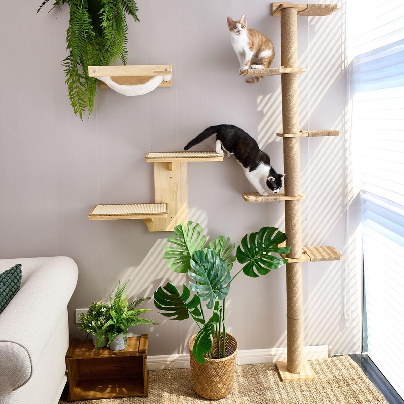 FUKUMARU Tall Cat Tree, 5 Tier Floor to Ceiling Cats