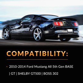 DERMOKA LED Side Marker Lights Rear Bumper Fender White Parking Lamps for 2010-2014 Ford Mustang 2PCS, Smoked Len