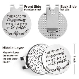QVUXZ Golf Ball Marker Gifts for Men Women Golfers, Golf Lover Birthday, Golfing Gifts for Boyfriend Him, Valentine's day Golf Gift for Husband Boyfriend, The Road to Happiness
