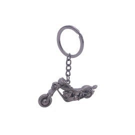 YJS Skeleton Motorcycle Keyring 3D Mini Vintage with Chain Motorcycle Zinc Alloy Decoration Keyring for Motorcycles Scooters Cruiser Cars Sports Bike Bags Backpacks Exquisite Gifts, silver