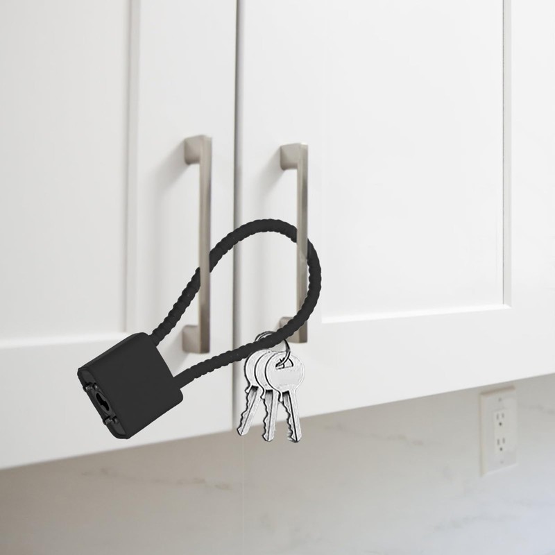 Pack of 2 Cable Lock with Key, Robust Padlock with
