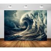 BELECO 7x5ft Fabric Big Ocean Waves Backdrop Vortex Hurricane Storm