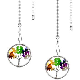 Hyamass 2 unidades de 30,48 cm con colgante de árbol de la vida colorido colgante de ventilador de techo con cadena de bola