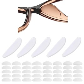 Eyeglass Nose Pads,40Pack Silicone Nose Pads for Glasses,Professional Adhesive Glasses Noses Grips Non Slip for Eyeglasses Sunglasses,1mm,Clear