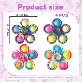 Fidget Spinner, 4 Pack Colorful Hand Spinners, Stress Relief Toys for Adults and Kids, Portable Fidget Toys for Office Classroom Travel, 8cm TPR Material