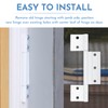 3Pack Screen Door Hinges, White Aluminum 1/8 in. Grooved Center