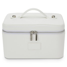 ETOILE - Vanity Case Off White - Stylish Travel Makeup Bag Organizer with Dividers