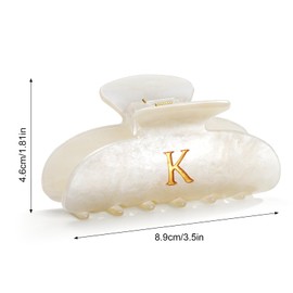 CWJCYTNSN 2 PCS Acrylic Letter Hair Clips for Women Non-slip Glitter Claw Clips for Thick Thin Hair Stylish "K" Hair Claw Teacher Hair Clips Elegant Hair Accessory Girls Large Hair Clip