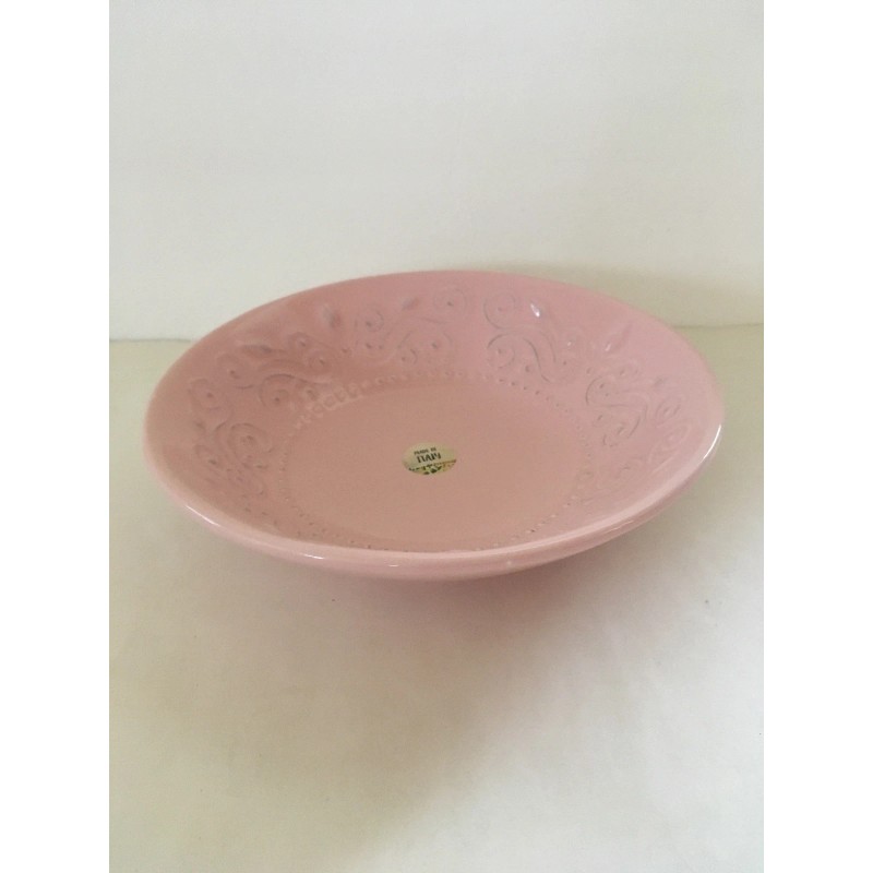 Pink Serving Bowl Ceramic 9 Inches Made In Italy
